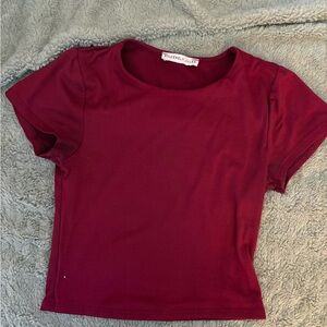 Sincerely Jules Burgundy Short Sleeve Tee